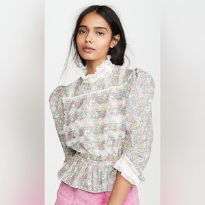 Marc Jacobs Floral Lace Victorian Blouse Size 8